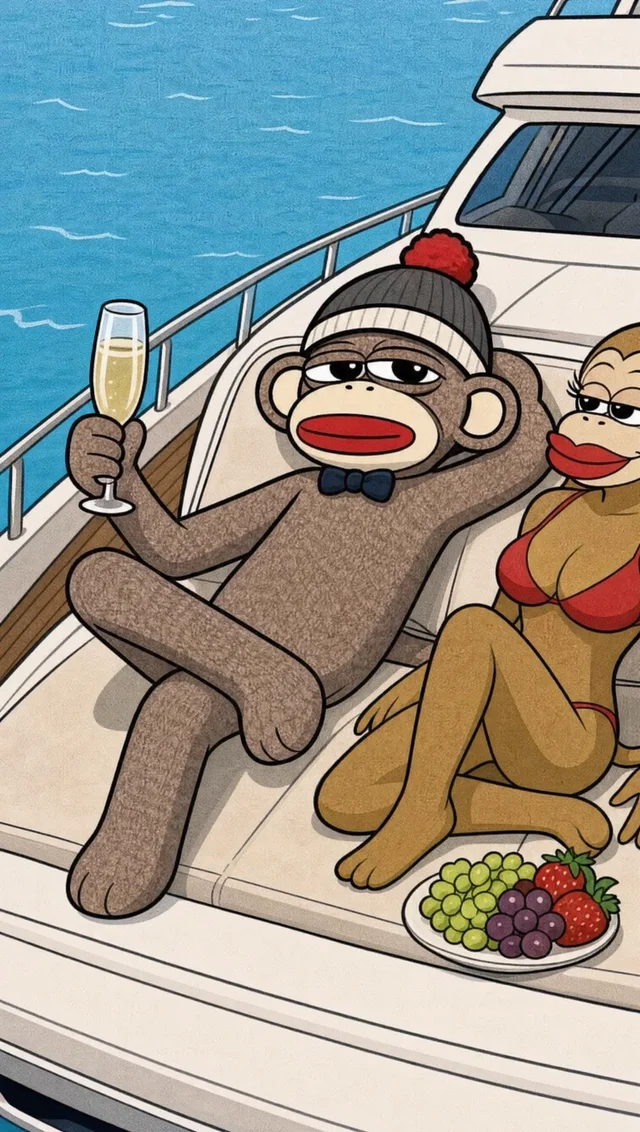 Luno on a yacht deck raising a glass of champagne